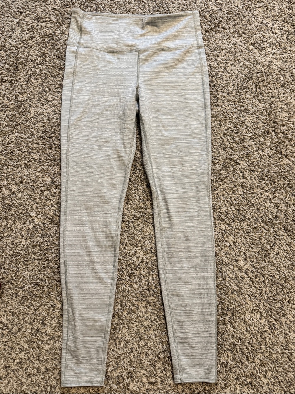 Athleta Light Gray Textured High-Rise Leggings